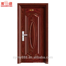 porta de metal principal porta de entrada de aço design em pó de metal pintado com cabo anti-ladrão